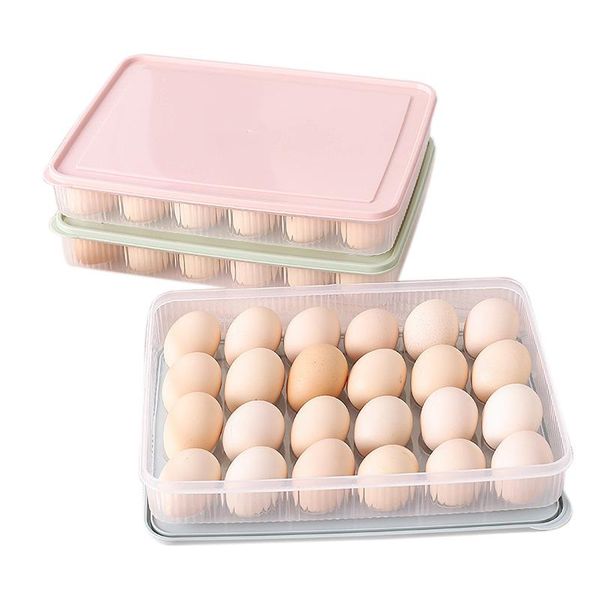 

storage bottles & jars 24 grid egg box refrigerator food protection container fresh-keeping with cover
