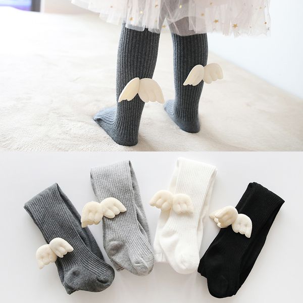 

autumn and winter new baby pantyhose korean angel wings girls leggings solid color versatile large pp, Pink;yellow