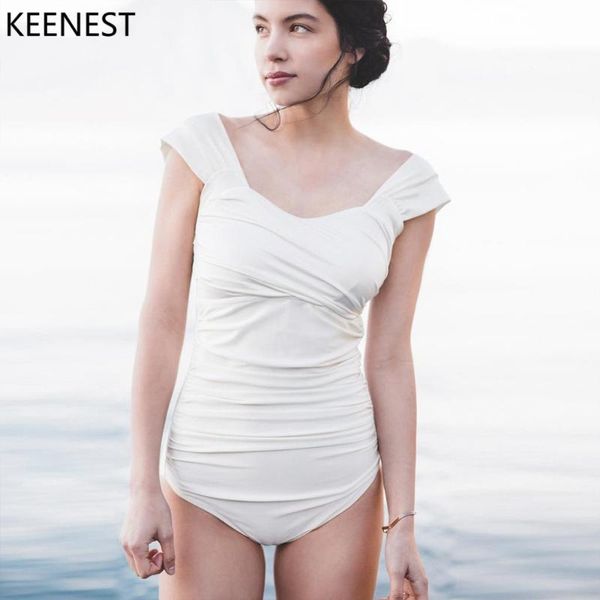 

one-piece suits keenest conservative one piece spa swimsuit female push up swimwear women bodysuit monokinis swimming suit