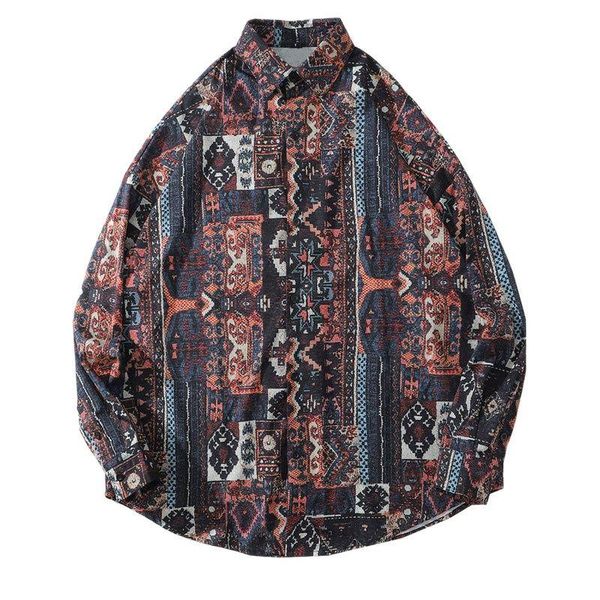 

men's casual shirts men hip hop harajuku beach aloha party holiday shirt tees geometry pattern hawaiian blouse streetwear, White;black