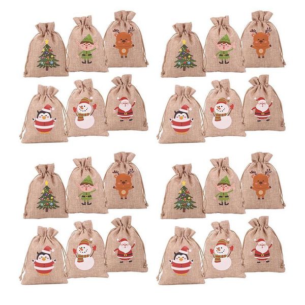 

gift wrap 24pcs christmas advent calendar burlap bags set diy party decorations