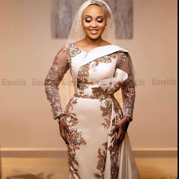 

sequins sparly aso ebi evening dress long sleeves vestido de fiesta largo african girl prom dress wear, Black