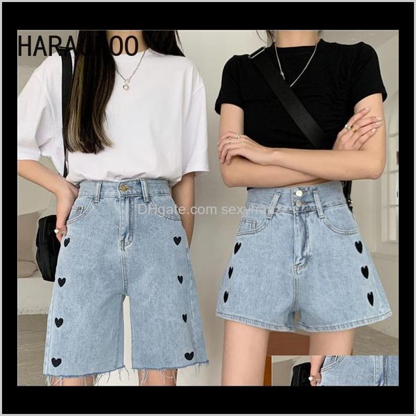 

jeans womens clothing apparel drop delivery harajpoo women pant 2021 summer korean ins trendy girls harajuku bf style highwaist straight loo, Blue