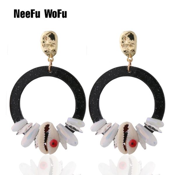 

neefu wofu coral shell earring for woman bohemia crystal starfish ear ring large brinco oorbellen earrings dangle & chandelier, Silver