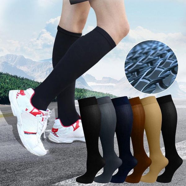 

sports socks sfit chaussette football homme running basketball cycling compression stockings stretch cotton outdoor, Black