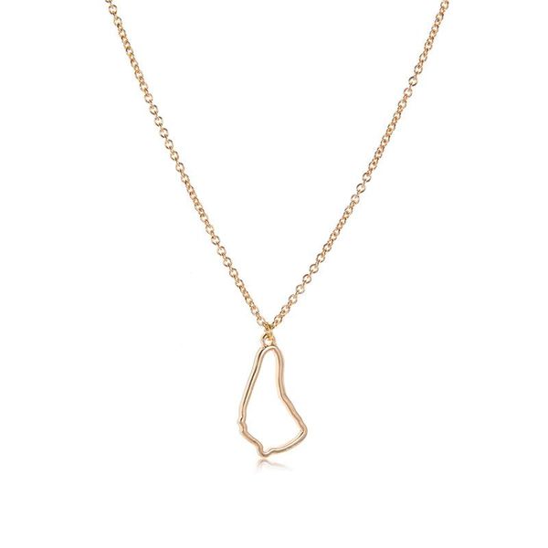 

pendant necklaces small north america caribbean barbados map outline country island continent chain women jewelry, Silver