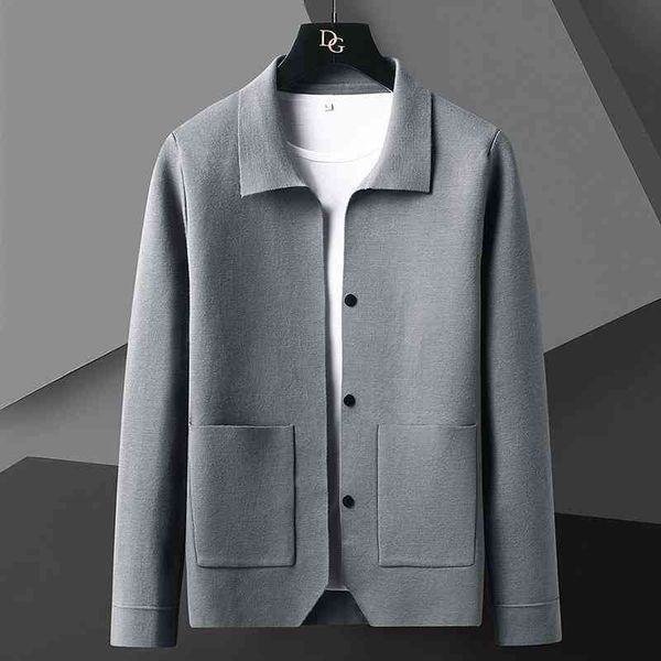 

2021 cardigan men's spring autumn new jacket fashion brand casual lapel sweater, Black