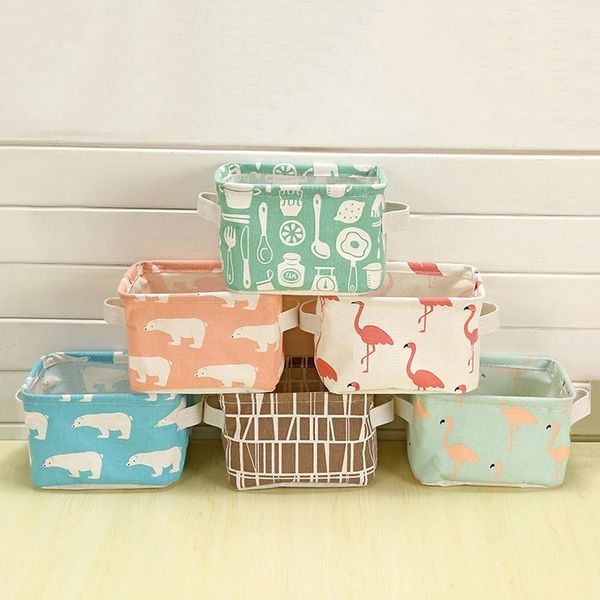 

storage baskets 1pcs fabric simple basket home clothing toys sundries cube folding box cosmetics finishing cloth