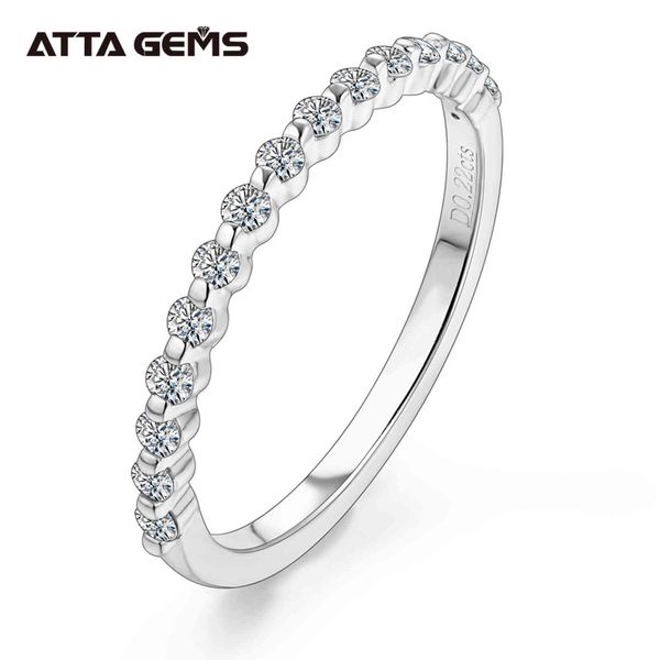 

attagems 925 sterling silver bubble for women moissanite 18k white gold solitaire ring eternity wedding band engagement, Slivery;golden