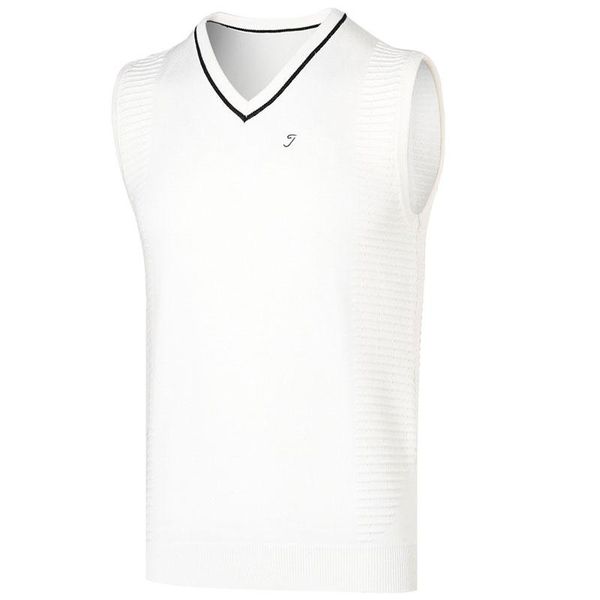 

spring autumn golf men's v-neck sweater vest comfortable warm sports casual wear 3 colors available vests, Black;white