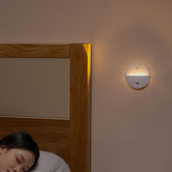 

wall lamp night light smart motion sensor led battery operated usb bedside for room hallway pathway toilet nightlight
