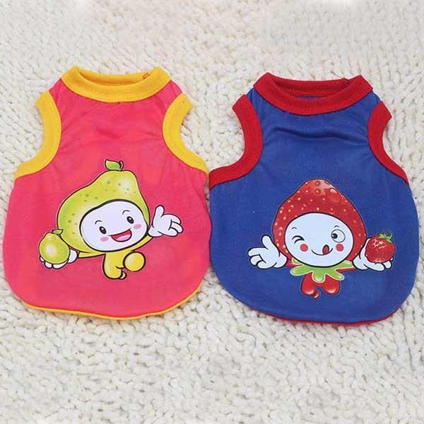 

dog apparel puppy pet clothes fruit patterns vest tank sleeveless t-shirt