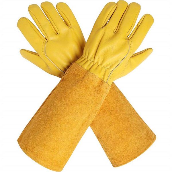 

disposable gloves gardening goat leather long resistant to thorns outdoor professional hand guard