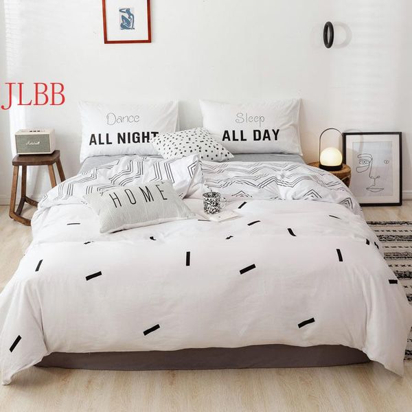 

bedding sets european style summer cotton set white bed linen ab side duvet cover stripe geometry bedclothes