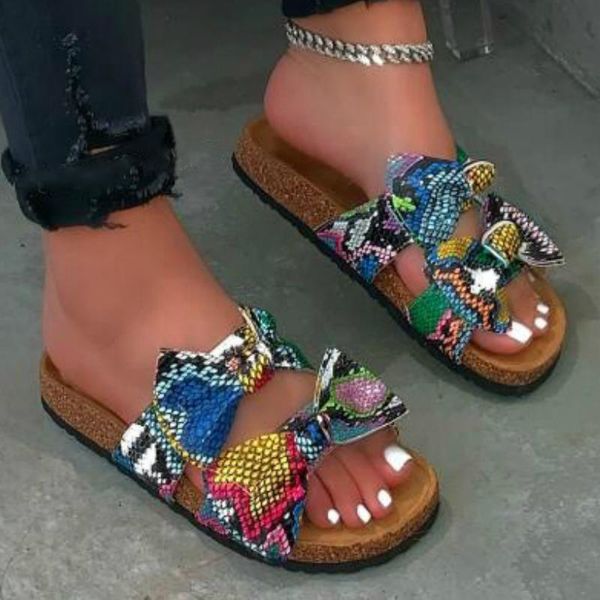 

slippers summer women multi butterfly knot platform wedges low heel slides fashion beach outdoor ladies shoes zapatos de mujer, Black
