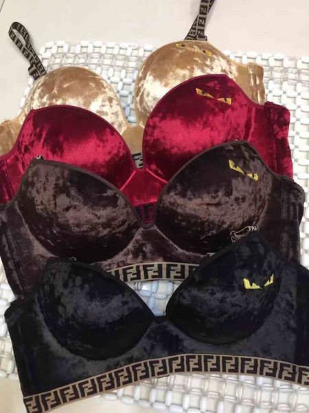 

bras sets little devil velvet bra set with adjustable without steel ring, Red;black