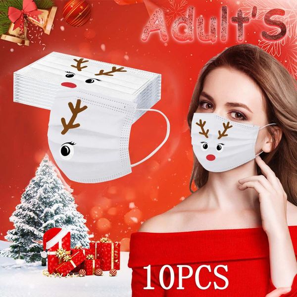 

party favor 10pcs face mask disposable cartoon christmas print fashion masque de protection mondmaskers halloween cosplay