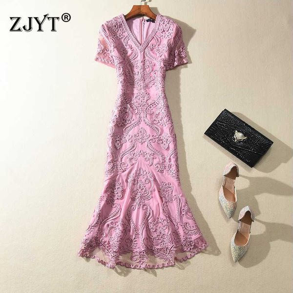 

luxury embroidery mesh trumpet wedding party dresses summer designer woman clothes elegant retro prom evening robe femme vestido 210601, Black;gray