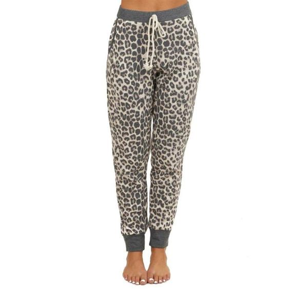 

fashion women ladies sport pants high-waist trousers leopard floral party dance club home loose fall running jogger bottoms women's & c, Black;white