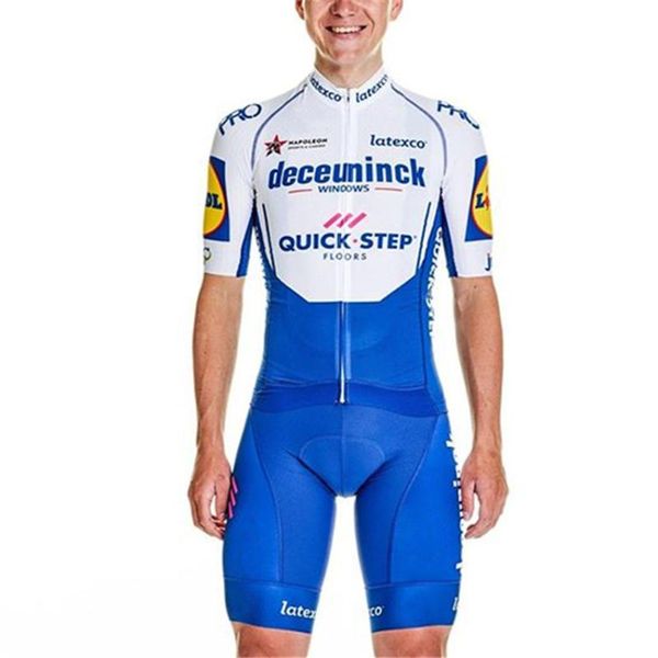 

racing sets quick step outdoor team zomer schaatspak fietsen heren ciclismo santic triathlon mtb set ropa hombre running zwemmen pak, Black;blue