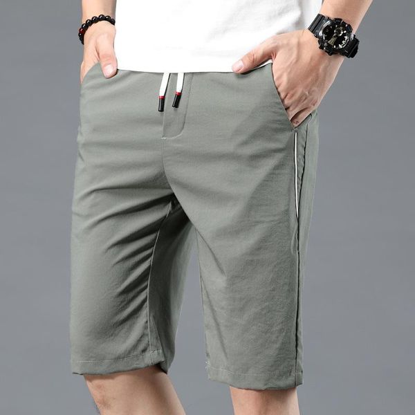 

korean version of the summer ice silk refreshing breathable black shorts gray casual fashion trend loose 28-38 men's, White;black