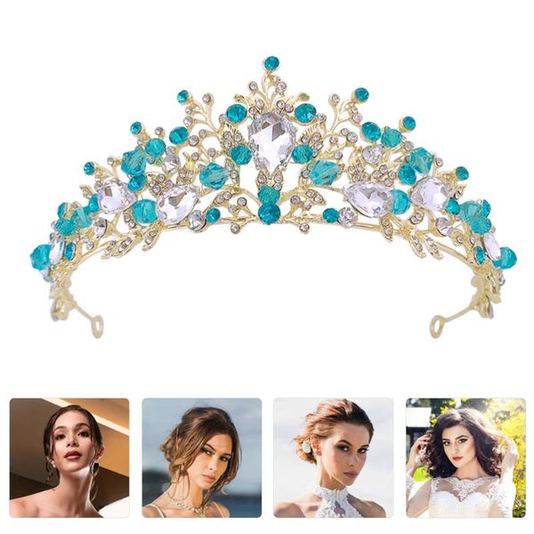 

party favor 1pc children girls crown headdress hair band headband (blue)
