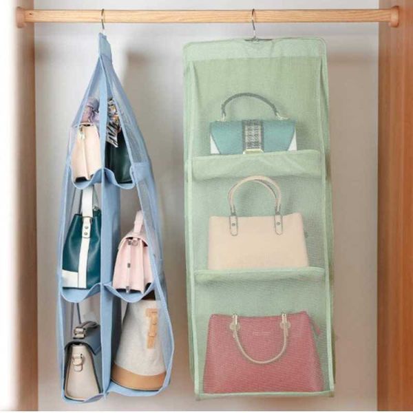 

storage boxes & bins wall foldable hanging bag handbag organizer for wardrobe closet transparent home bedroom door sundry