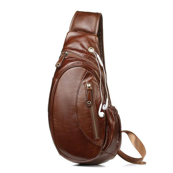 

waist bags men's retro genuine leather chest bag handsome mobile phone change storage messenger simple wild multi-function