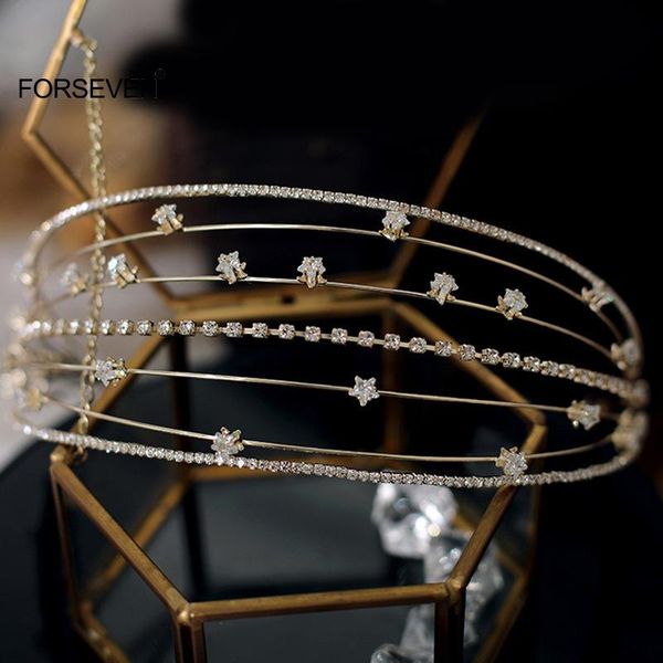 

hair clips & barrettes multi-layer rhinestone thin hoop with semi-circular design durable long lasting elegant for wedding birthday sl, Golden;silver