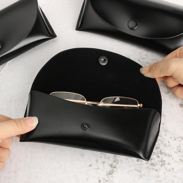 

other fashion accessories 1pc waterproof folding sunglasses protector travel pack pouch glasses case black leather reading box eyewear, Silver