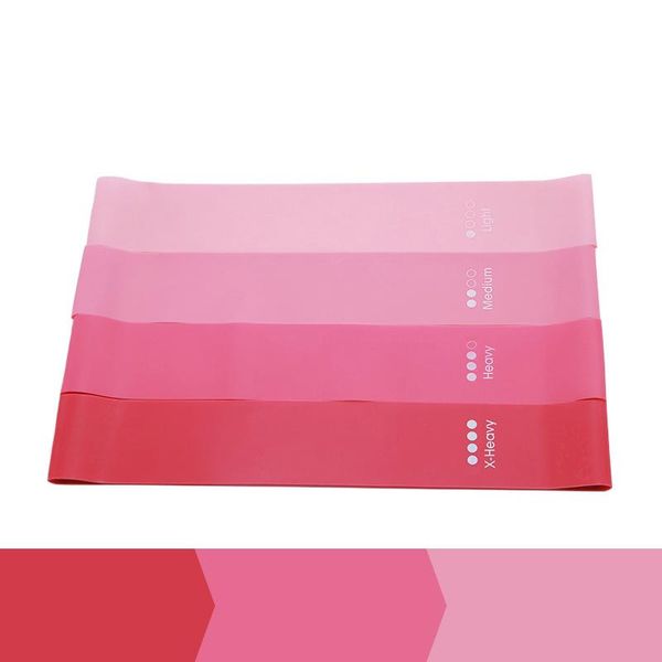 

resistance bands multifunctional pink four-piece yoga latex pull ring fitness shaping band rope workout bodybuilding