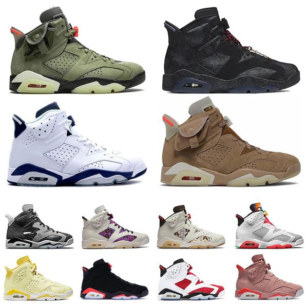 

basketball jumpman 6 shoes casual trainers flat sports sneakers british khaki millennial pink midnight navy singles day men's women&#03