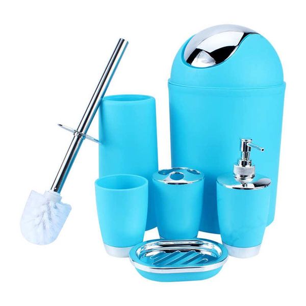 

6pcs bathroom accessory set soap dish dispenser tumbler toothbrush household toilet accessories home decor resin bath