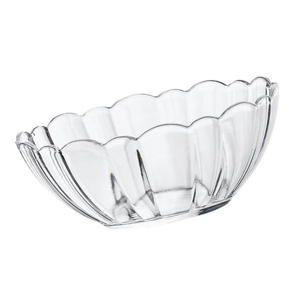

bowls acrylic round clear salad bowl serving lotus for fruit vegetable dessert snack (17cm)