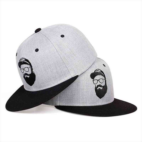 

beard old man embroidery baseball cap fashion summer casual snapback adjustable wild casual hat fashion hip-hop hats, Blue;gray