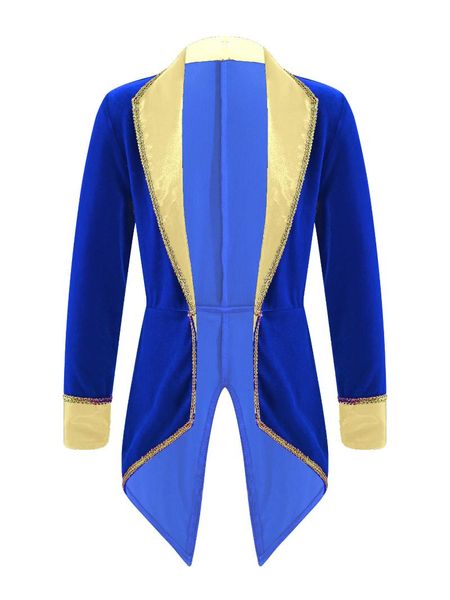 

jackets tiaobug 4-14 kids girls showman costumes lapel collar long sleeves tuxedo coat for role play party performance cospaly, Blue;gray
