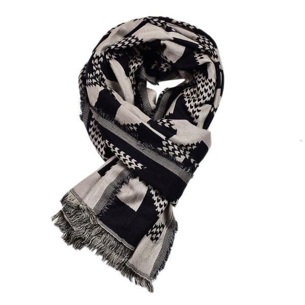 

cycling caps & masks 2021 long shawl autumn and winter geometric cotton linen men's scarf turban 65x195cm, Black
