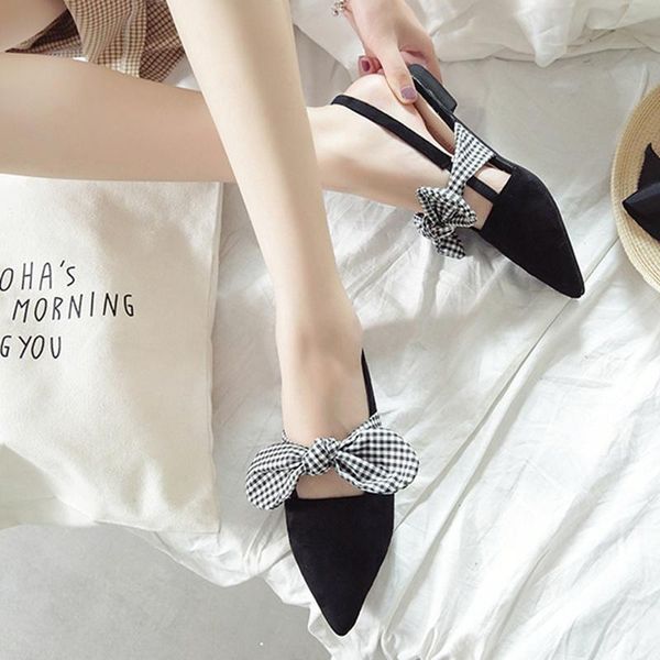 

slippers nice style mules shoes pointed toe outside thick med heels summer woman slides, Black
