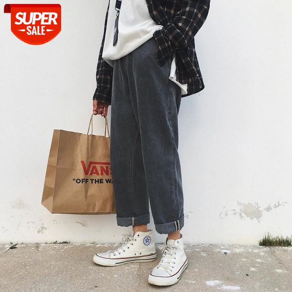 

2019 men's fashion cowboy baggy homme classic jeans elastic waist casual pants loose black/blue biker denim trousers size -2xl #4b7p