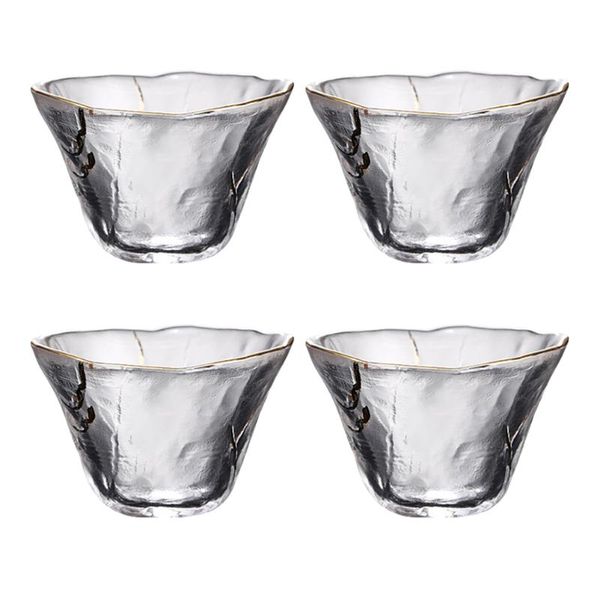 

cups & saucers 4pcs delicate japanese-style sake glass tea drinks water