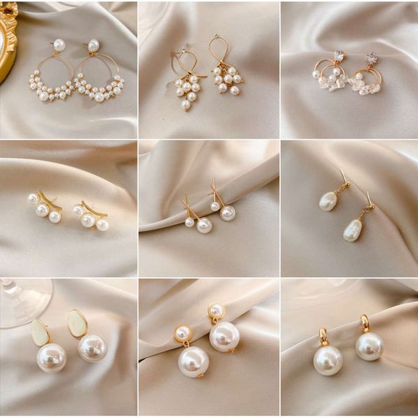 

pearl earrings women's new fashion in 2020, Black