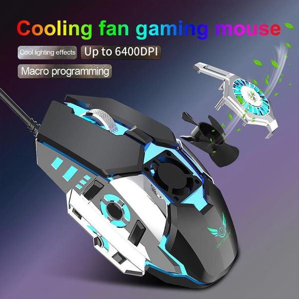 

mice gaming rgb mouse fan cooling game wired electric race mechanical optoelectronic macro programming computer