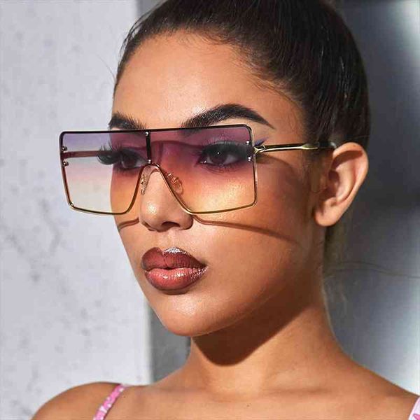 

fashion outdoor sport travel sunglasses women brand one-piece design glasses square oversized silver metal frame female eyewear, White;black