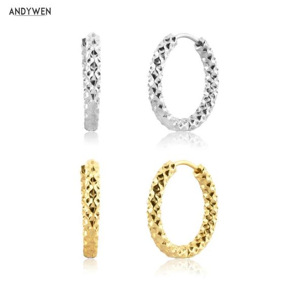 

sterling silver gold plain hoops earrng clips women rock punk pave wave round jewelry 2021 wedding hoop & huggie, Golden;silver
