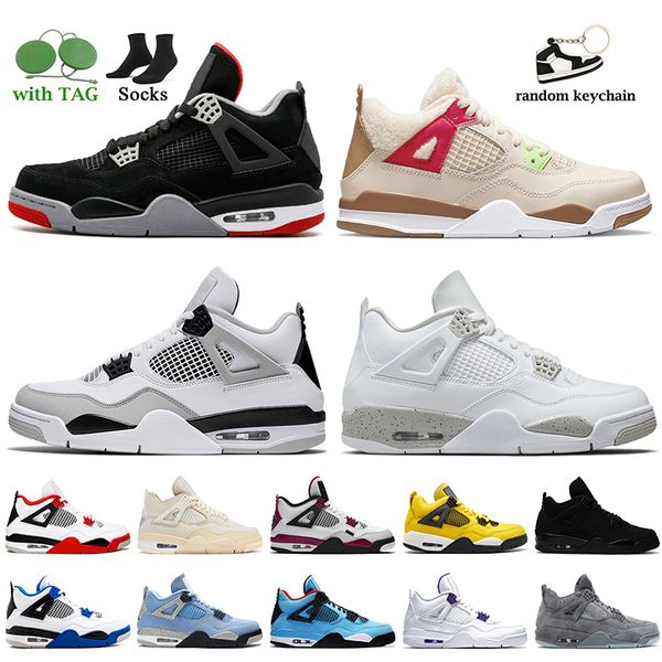 

outdoor fashion 4s basketball shoes women men bred jumpman 4 wild things military black cat white oreo sail fire red sports trainers bred ca