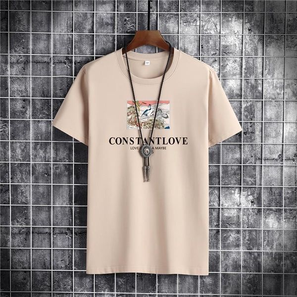 

summer style cotton printed 100% t-shirt loose size s-5xl men's o-neck breathable t-shirts, White;black