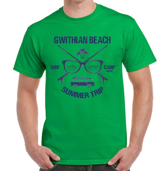 

surfing gwithian beach cornwall - new cotton t-shirt, White;black