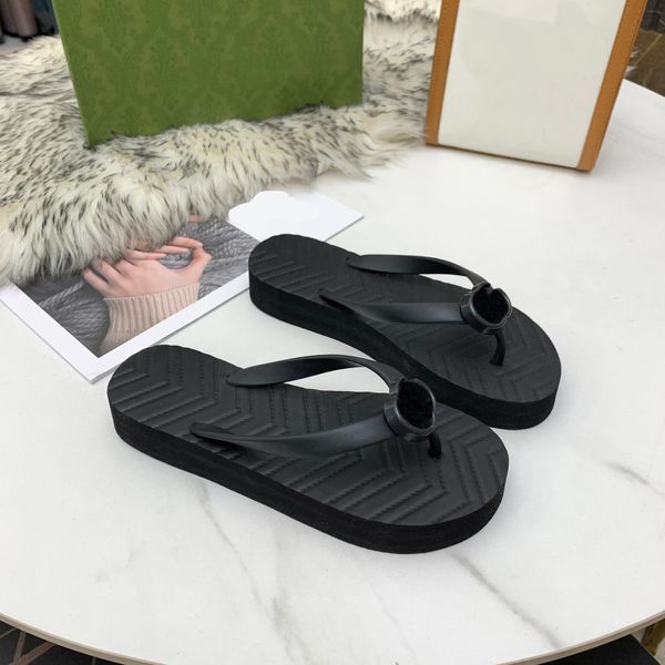 

classic 2021 new ladies fashion v-shaped flip flop sandals size 35-42b, Black