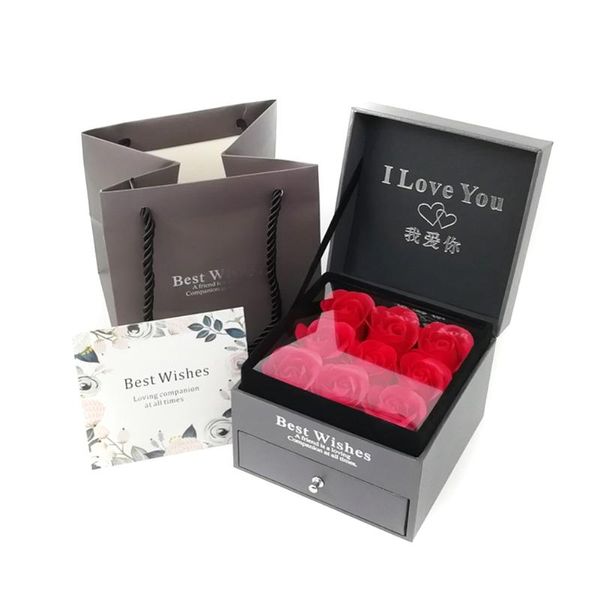 

everlasting flower storage box women jewelry earrings gifts with bag jdh88 gift wrap