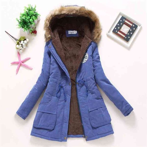 Aigo parka inverno casaco espessante jaqueta de algodão outwear para mulher 210910